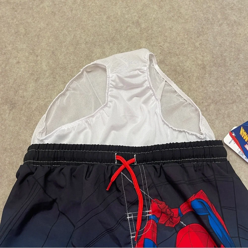 Spiderman Marvel Quick Dry UPF 50+ Blue Swim Shorts Trunks Boys size 10/12 New